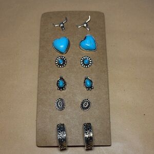 New Turquoise and Silver Earring Set #2